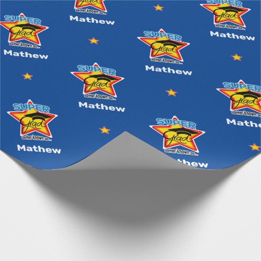 Papier Cadeau Cool de diplôme Super Grad-Editable Nom (Coin)