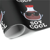 Papier Cadeau Cool de soja Funny Sauce de soja Pun Dark BG (Coin rond)