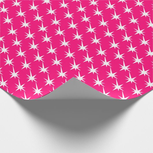 Papier Cadeau Cool d'éclair fuchsia rose chaud moderne (Coin)
