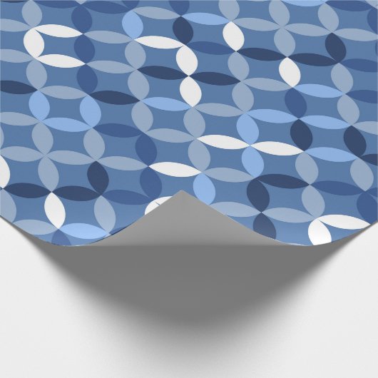 Papier Cadeau Cool design hygge de style nordique bleu (Coin)