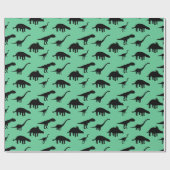 Papier Cadeau Cool Dino Dinosaures Silhouettes (Plat)