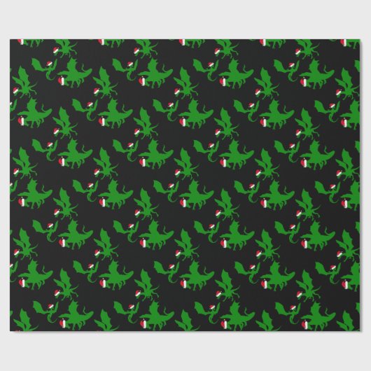 Papier Cadeau Cool Dragon Noël (Plat)