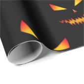 Papier Cadeau Cool effrayant Jack O'Lantern visage motif d'Hallo (Coin rond)