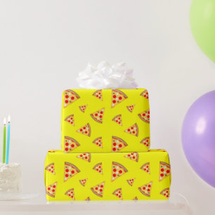 Papier Cadeau Cool et amusant pizza tranches motif neon rose