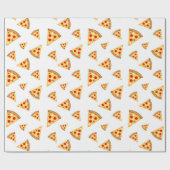 Papier Cadeau Cool et amusante pizza tranches motif sur blanc (Plat)