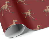 Papier Cadeau Cool exécutant Deinonychus Dinosaur (Coin rond)