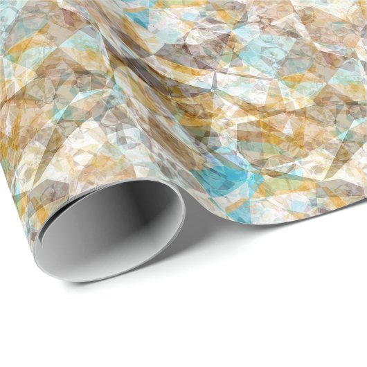 Papier Cadeau Cool Funky Moderne Rétro Polygon Mosaic Art Motif (Coin rond)