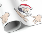 Papier Cadeau Cool Gangsta Hip hop Rap de la main Père Noël (Coin rond)