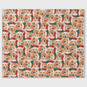 Papier Cadeau Cool Golden Retriever Motif de Noël (Plat)