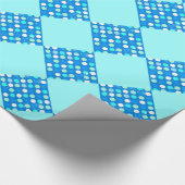 Papier Cadeau Cool grands points bleus, blancs, bleu clair (Coin)