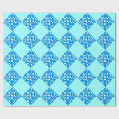 Papier Cadeau Cool grands points bleus, blancs, bleu clair (Plat)