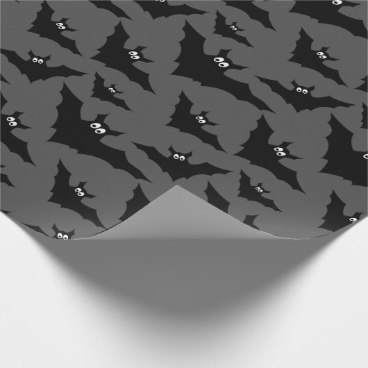 Papier Cadeau Cool gris noir Volant chauves-souris motif Hallowe (Coin)