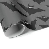 Papier Cadeau Cool gris noir Volant chauves-souris motif Hallowe (Coin rond)