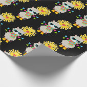 Papier Cadeau Cool Llama et le Motif souriant Kawaii Sun (Coin)