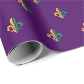 Papier Cadeau Cool Mardi Gras Fleur de Lis (Coin rond)