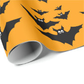 Papier Cadeau Cool mignon chauves chauves-souris Black Flying Ha (Coin rond)