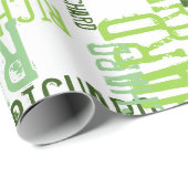 Papier Cadeau cool & moderne citron vert nom, typographie (Coin rond)