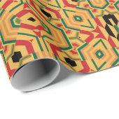 Papier Cadeau Cool Moderne Kente Design (Coin rond)