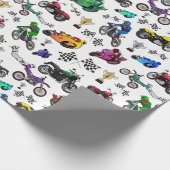 Papier Cadeau Cool Motorcycle Illustrations Motif (Coin)