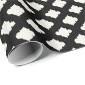 Papier Cadeau Cool noir et blanc ikat marocain motif (Coin rond)