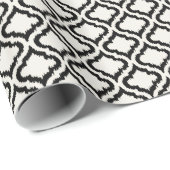 Papier Cadeau Cool noir et blanc ikat marocain motif (Coin rond)
