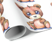 Papier Cadeau Cool Ours mou Teddy positif (Coin rond)