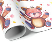 Papier Cadeau Cool Ours mou Teddy positif (Coin rond)