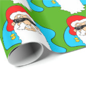 Papier Cadeau Cool Père Noël de Joyeux Noël dans le motif de (Coin rond)