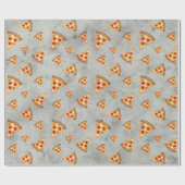 Papier Cadeau Cool pizza tranches vintage gris motif (Plat)