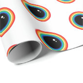 Papier Cadeau Cool Rainbow Eyes (Coin rond)