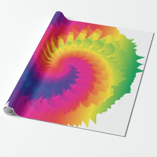 Papier Cadeau Cool Rainbow Tie Dye (Déroulé)