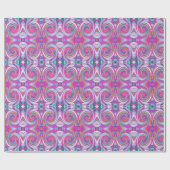 Papier Cadeau Cool Retro Magenta, Rose et Blue Liquid Art Swirl (Plat)