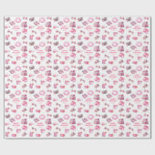 Papier Cadeau Cool Rose Summer Girl Anniversaire (Plat)