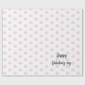 Papier Cadeau Cool rose "XOXO"Coeurs Heureuse Sainte-Valentin (Plat)