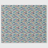 Papier Cadeau Cool Shark Imprimer Plage Abstrait Enveloppe cadea (Plat)