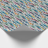 Papier Cadeau Cool Shark Imprimer Plage Abstrait Enveloppe cadea (Coin)