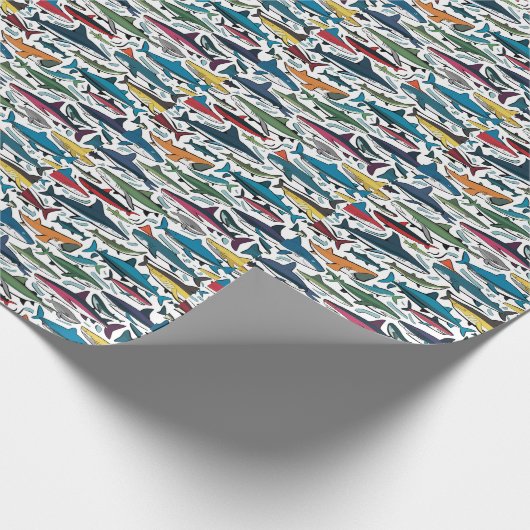 Papier Cadeau Cool Shark Imprimer Plage Abstrait Enveloppe cadea (Coin)