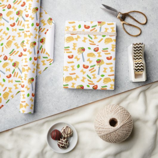 Papier Cadeau cool spaghetti parti carrelé motif (Artisanat)