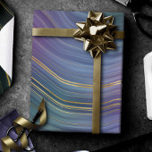 Papier Cadeau Cool Strata | Belle Agate bleu violet et or