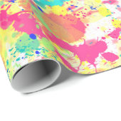 Papier Cadeau Cool tendance aquarelle éclaboussures art abstrait (Coin rond)