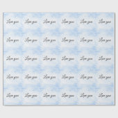 Papier Cadeau Cool tendance Blue LOVE (Plat)