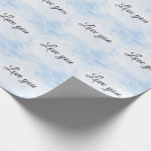 Papier Cadeau Cool tendance Blue LOVE (Coin)