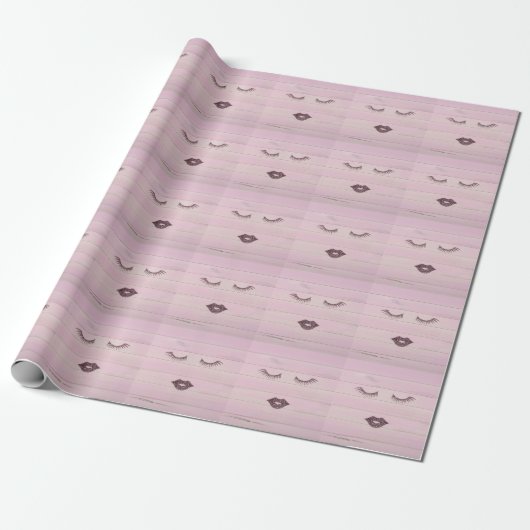 Papier Cadeau Cool tendance bois rose (Déroulé)