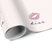Papier Cadeau Cool tendance rose baiser (Coin rond)