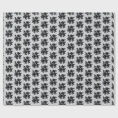 Papier Cadeau Cool tiled black Gothic roses pattern  (Plat)