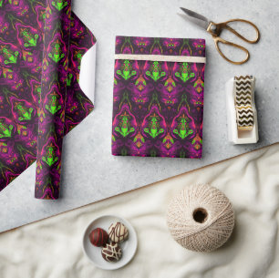 Papier Cadeau Cool violet vert bizarre Motif victorien moderne