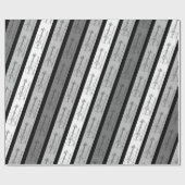 Papier Cadeau Cool violon moderne Motif rayé rétro chic gris (Plat)