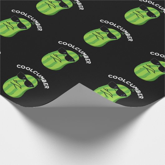 Papier Cadeau Coolcumber Funny Veggie Cucumber Pun Dark BG (Coin)