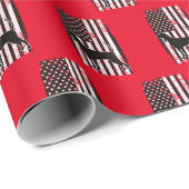Papier Cadeau Coonhound & Drapeau Américain (Coin rond)