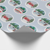 Papier Cadeau Coonhounds de déplacement sur le bleu (Coin)